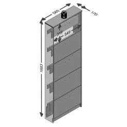 Schuhschrank - Sonoma Eiche - 5 Klappen -Flur & Diele Verkaufsgeschäft 0131005109 02 1600Wx1600H