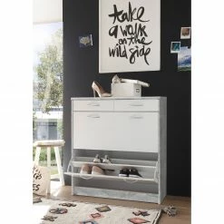 Schuhkipper - Beton-weiß - 87 cm breit -Flur & Diele Verkaufsgeschäft 0153012401 05 1600Wx1600H