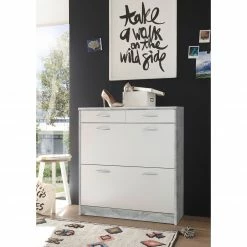 Schuhkipper - Beton-weiß - 87 cm breit -Flur & Diele Verkaufsgeschäft 0153012401 06 1600Wx1600H