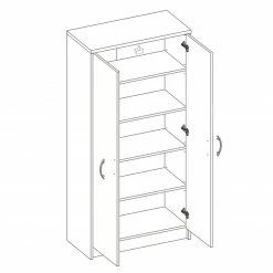 Schrank - Beton-weiß - 148 cm hoch 5 Schrank - Beton-weiß - 148 cm hoch -Flur & Diele Verkaufsgeschäft 0153014301 02 1600Wx1600H