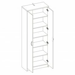 Hochschrank - Beton-weiß - 198 cm hoch -Flur & Diele Verkaufsgeschäft 0153014401 03 1600Wx1600H