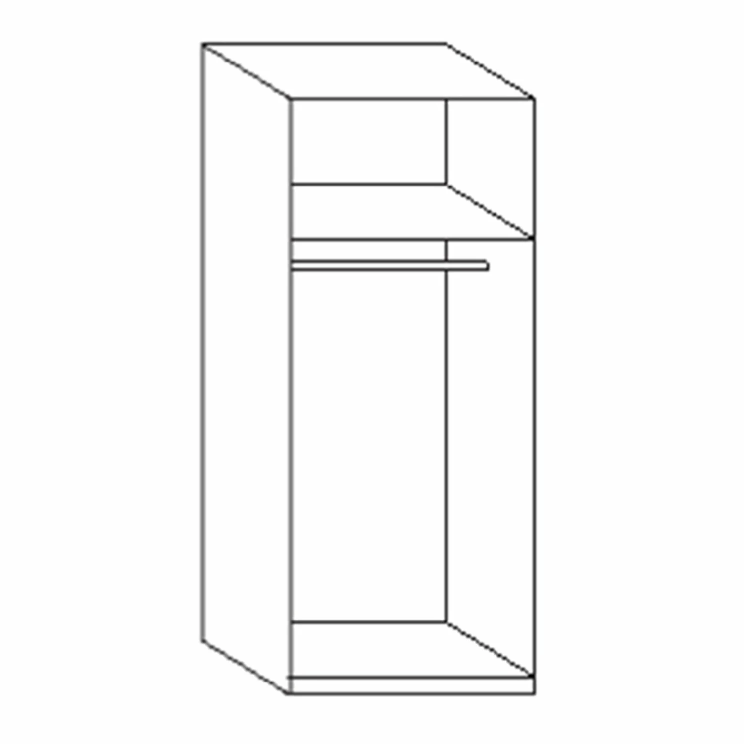 Drehtürenschrank - Eiche sägerau - 45x185x54 cm 5 Drehtürenschrank - Eiche sägerau - 45x185x54 cm – Bild 3