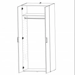 Drehtürenschrank - Eiche sägerau - 80 cm breit -Flur & Diele Verkaufsgeschäft 0424038700 03 1600Wx1600H