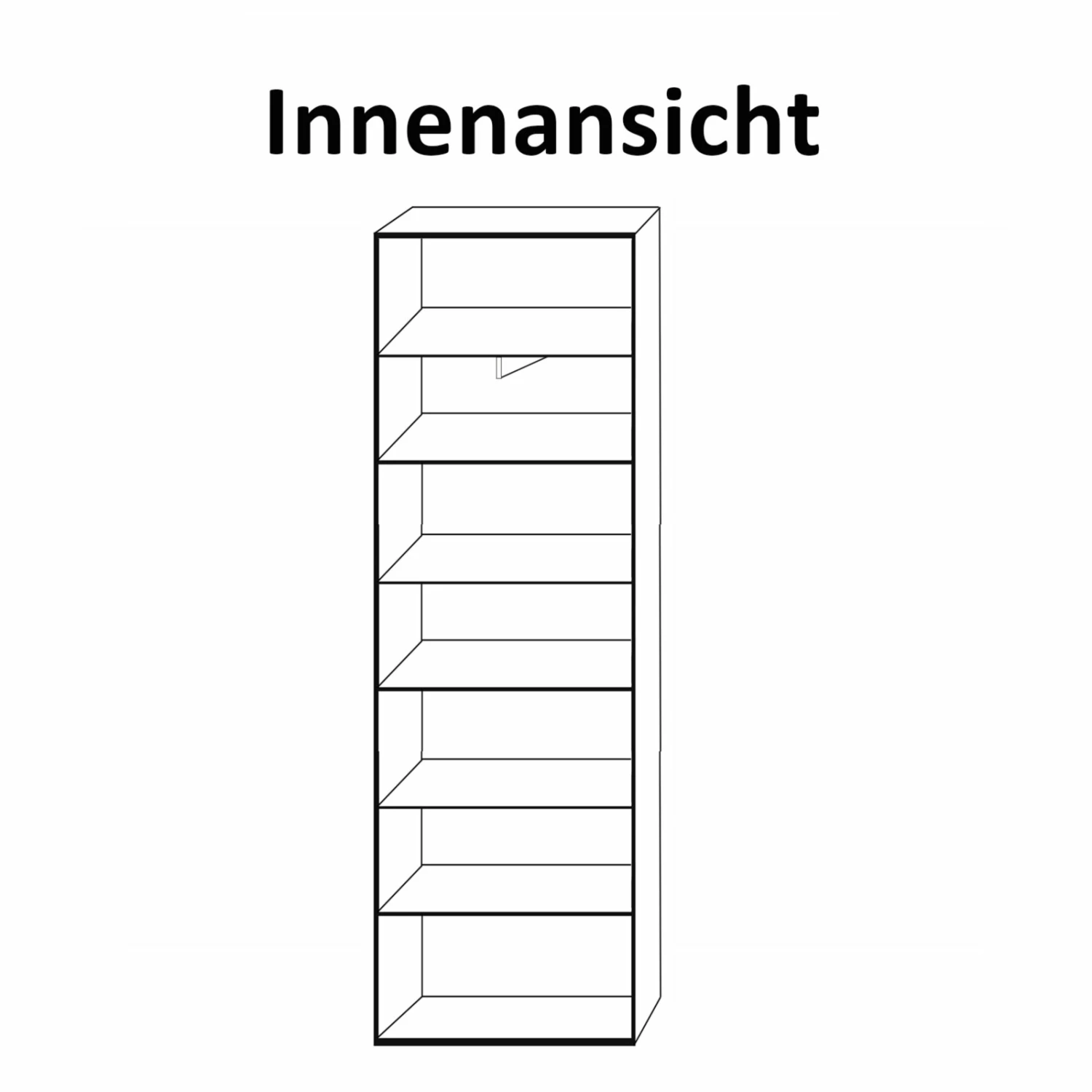 Drehtürenschrank - Eiche sägerau - 30 cm breit 4 Drehtürenschrank - Eiche sägerau - 30 cm breit – Bild 2