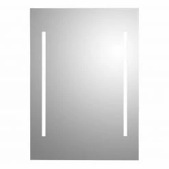 LED-Spiegel - silberfarben - 50x70 cm