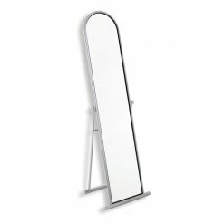 Standspiegel - alufarbig - Metall - 142 cm hoch