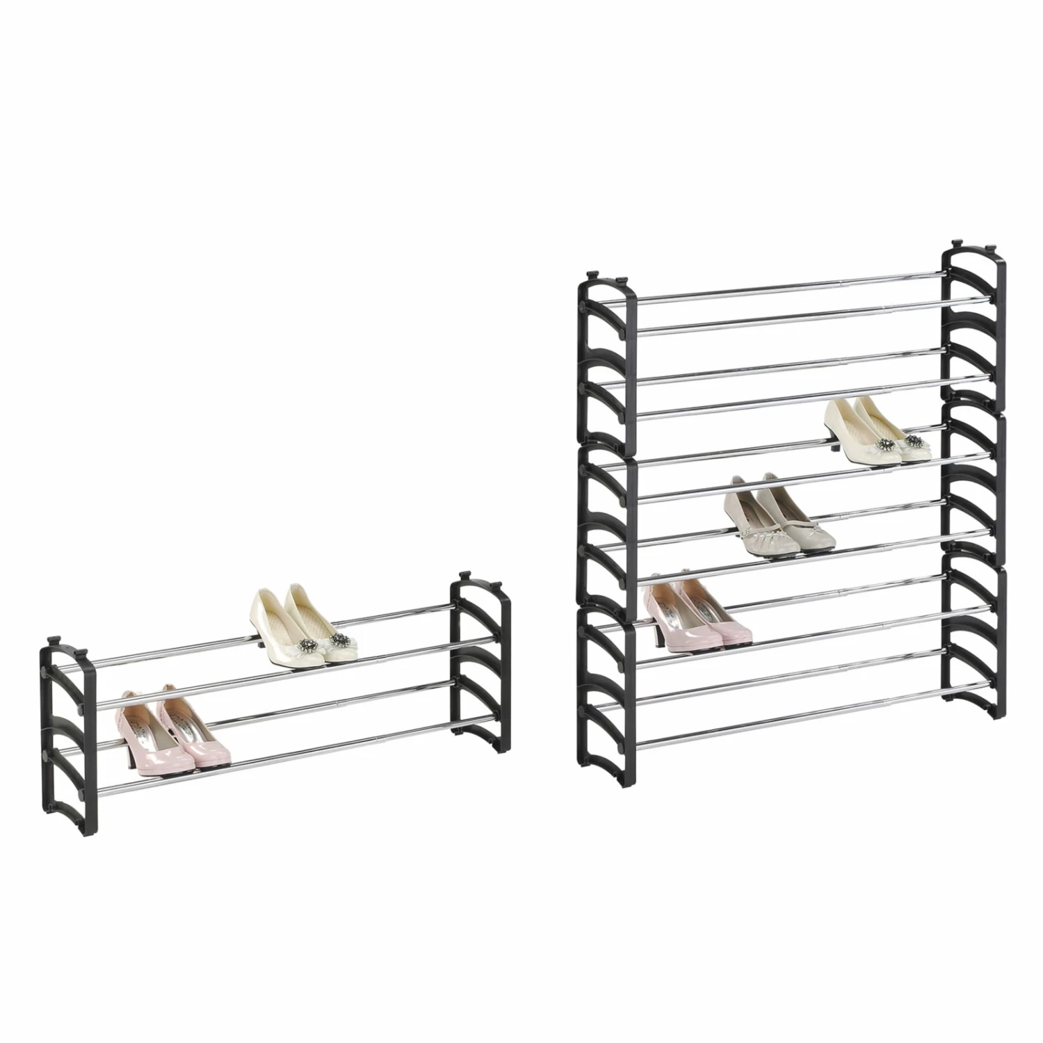 Schuhregal - schwarz - stapelbar 5 Schuhregal - schwarz - stapelbar – Bild 3