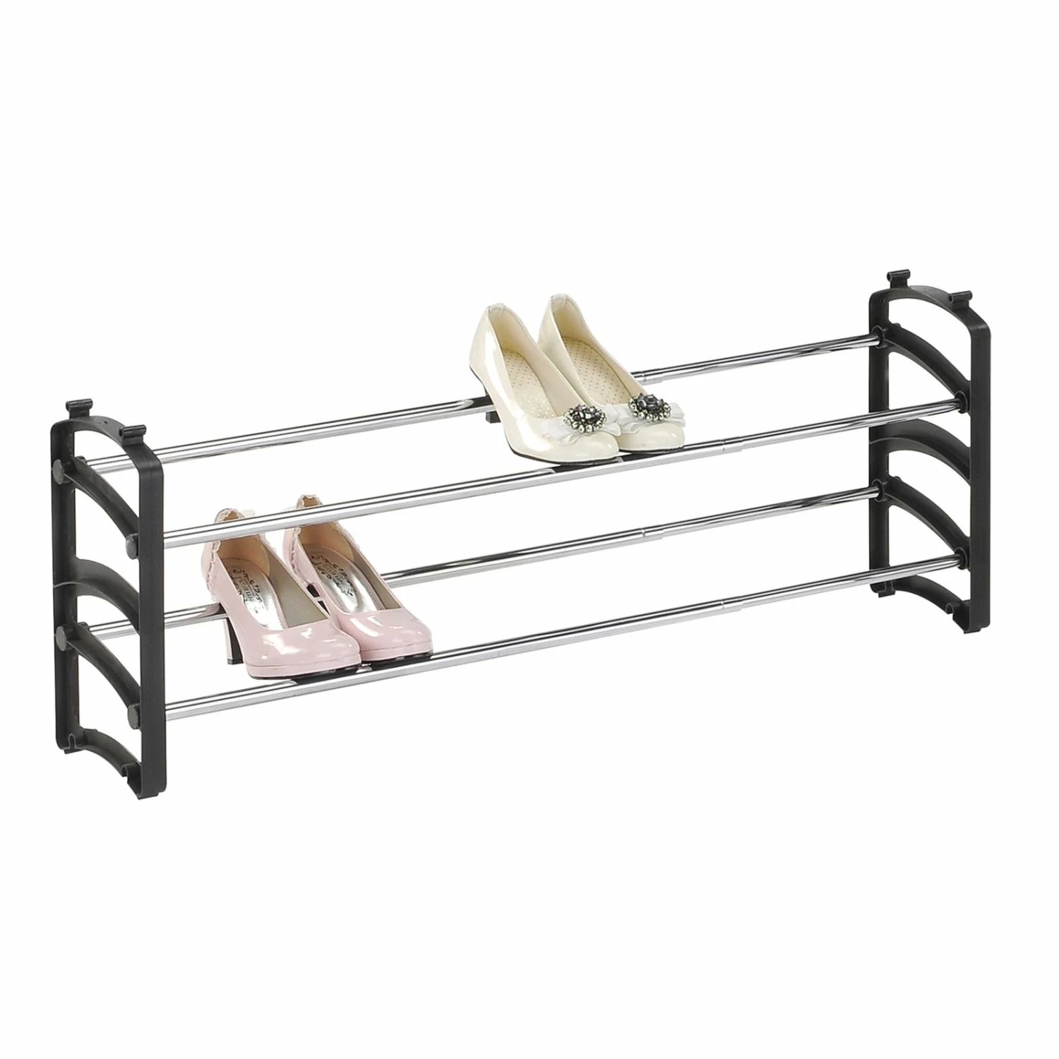 Schuhregal - schwarz - stapelbar 3 Schuhregal - schwarz - stapelbar