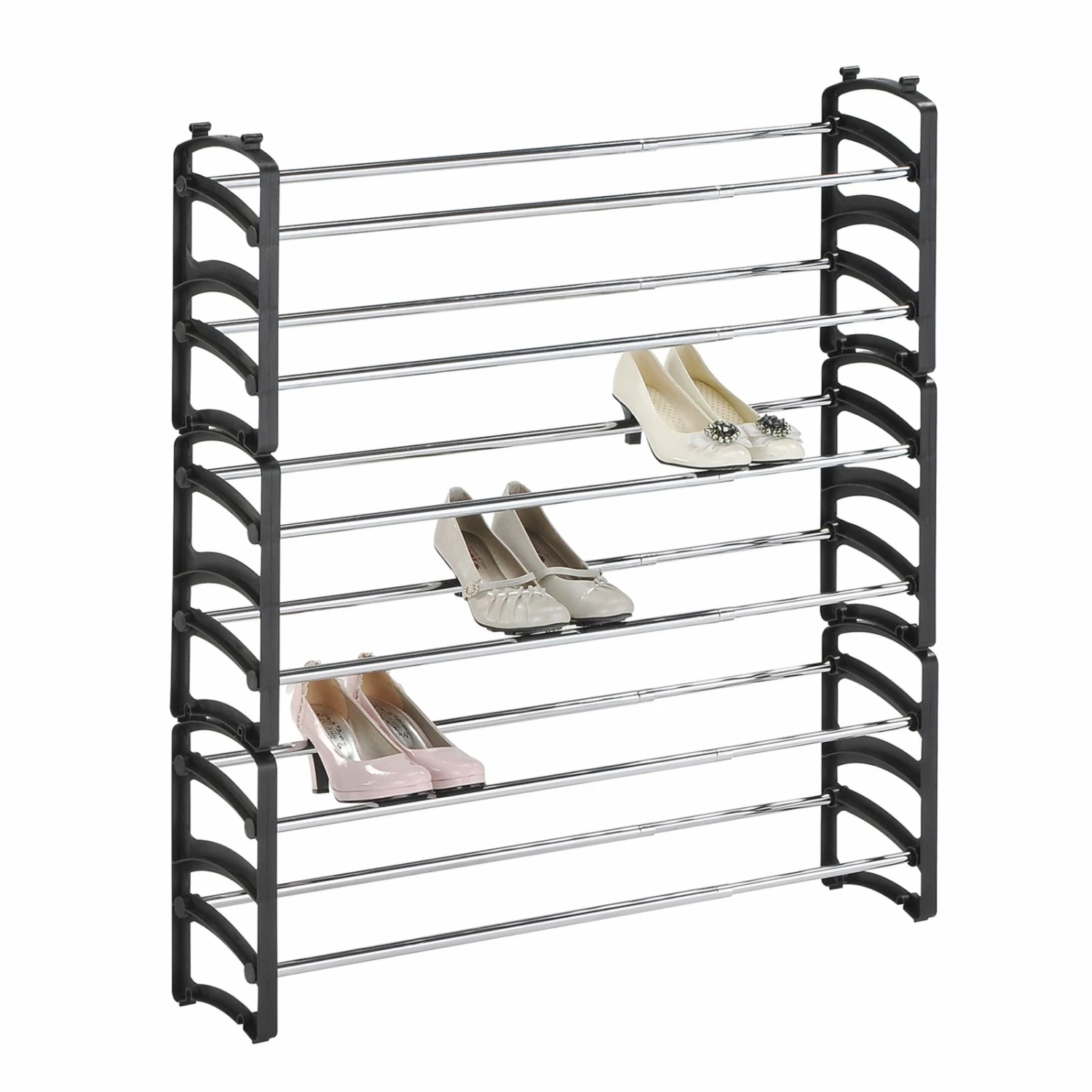 Schuhregal - schwarz - stapelbar 4 Schuhregal - schwarz - stapelbar – Bild 2