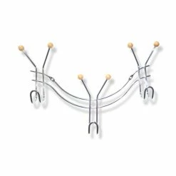 Wandgarderobe - Metall - verchromt - 9 Haken - 40 cm breit