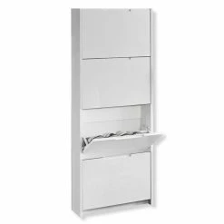 Schuhkipper - weiß Hochglanz - 4 Klappen -Flur & Diele Verkaufsgeschäft 1015090900 02 1600Wx1600H