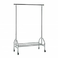 Kleiderwagen - silber - rollbar - 120 cm breit