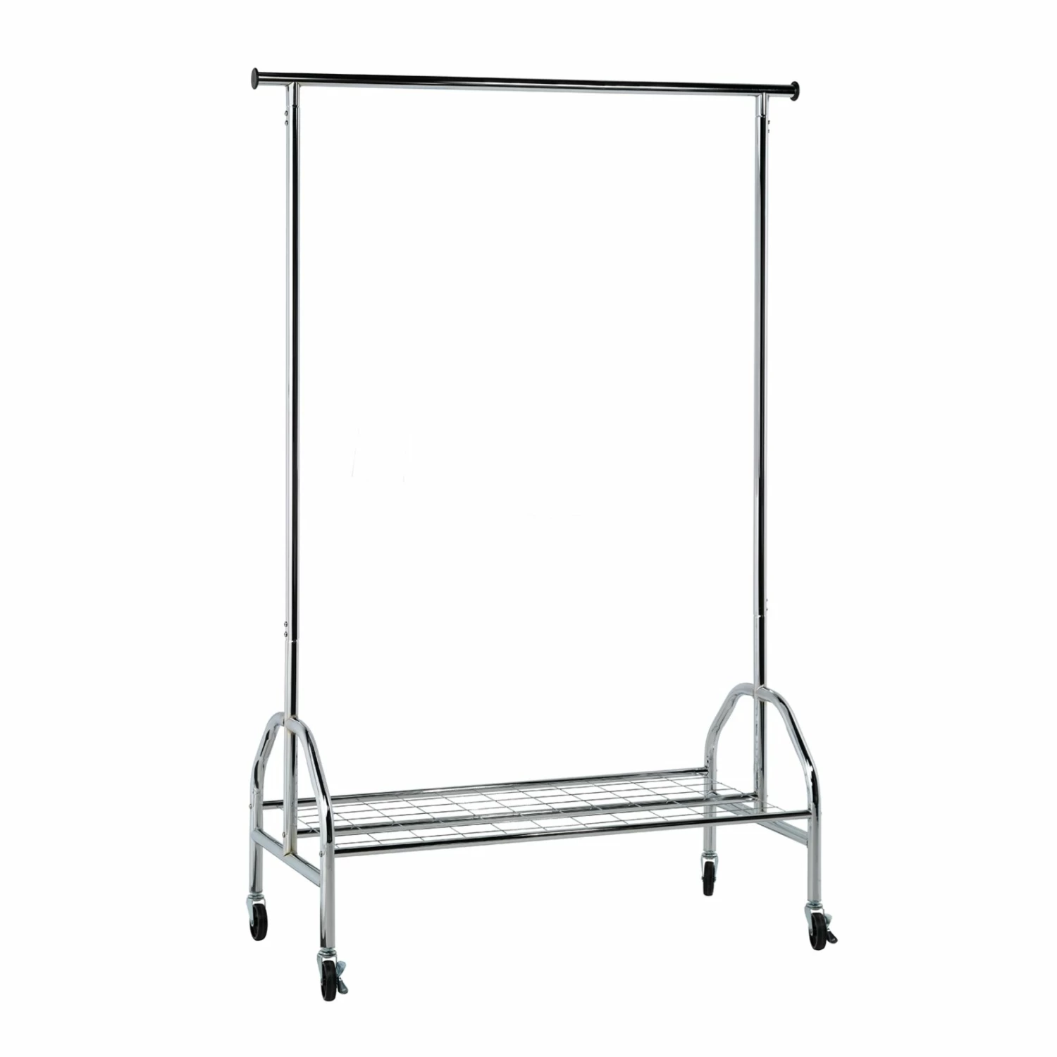 Kleiderwagen - silber - rollbar - 120 cm breit 3 Kleiderwagen - silber - rollbar - 120 cm breit