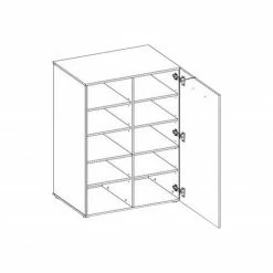 Schuhschrank - weiß - 120 cm hoch -Flur & Diele Verkaufsgeschäft 1016016400 02 1600Wx1600H