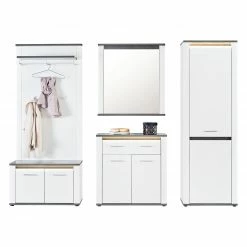 Luca Bessoni Garderobenschrank ALASSIO - weiß Hochglanz - Matera dunkel - 65 cm -Flur & Diele Verkaufsgeschäft 1016020600 04 1600Wx1600H