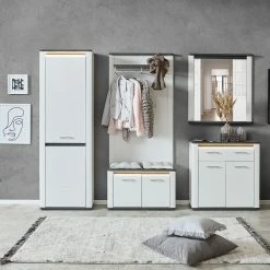 Luca Bessoni Garderobenschrank ALASSIO - weiß Hochglanz - Matera dunkel - 65 cm -Flur & Diele Verkaufsgeschäft 1016020600 05 1600Wx1600H