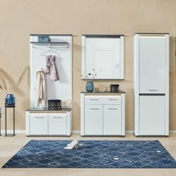 Luca Bessoni Garderobenschrank ALASSIO - weiß Hochglanz - Matera dunkel - 65 cm -Flur & Diele Verkaufsgeschäft 1016020600 06 1600Wx1600H