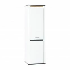 Luca Bessoni Garderobenschrank ALASSIO - weiß Hochglanz - Matera dunkel - 65 cm