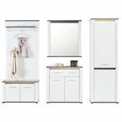 Luca Bessoni Garderobenkommode ALASSIO - weiß Hochglanz - Matera dunkel - 85 cm -Flur & Diele Verkaufsgeschäft 1016020800 03 1600Wx1600H