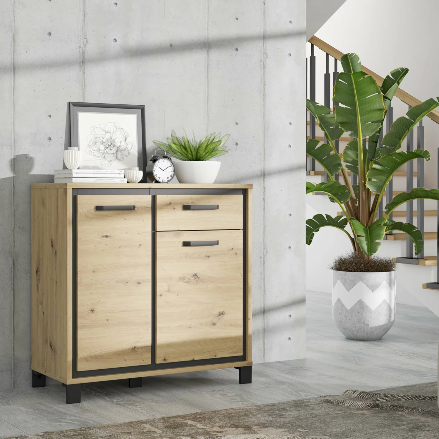 Kommode - Artisan Eiche-Schwarzeiche - 91 cm 4 Kommode - Artisan Eiche-Schwarzeiche - 91 cm – Bild 2