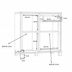 Kommode - Artisan Eiche-Schwarzeiche - 91 cm 12 Kommode - Artisan Eiche-Schwarzeiche - 91 cm -Flur & Diele Verkaufsgeschäft 1023007300 05 1600Wx1600H