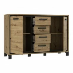 Sideboard - Artisan Eiche-Schwarzeiche - 4 Schubkästen 10 Sideboard - Artisan Eiche-Schwarzeiche - 4 Schubkästen -Flur & Diele Verkaufsgeschäft 1023007400 03 1600Wx1600H