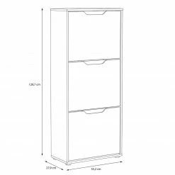 Schuhschrank - weiß Hochglanz-Sandeiche - 55 cm breit -Flur & Diele Verkaufsgeschäft 1023008500 04 1600Wx1600H