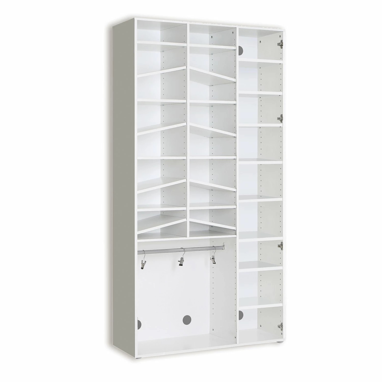 Schuhschrank - weiß - 28 Fächer - Spiegeltür 4 Schuhschrank - weiß - 28 Fächer - Spiegeltür – Bild 2