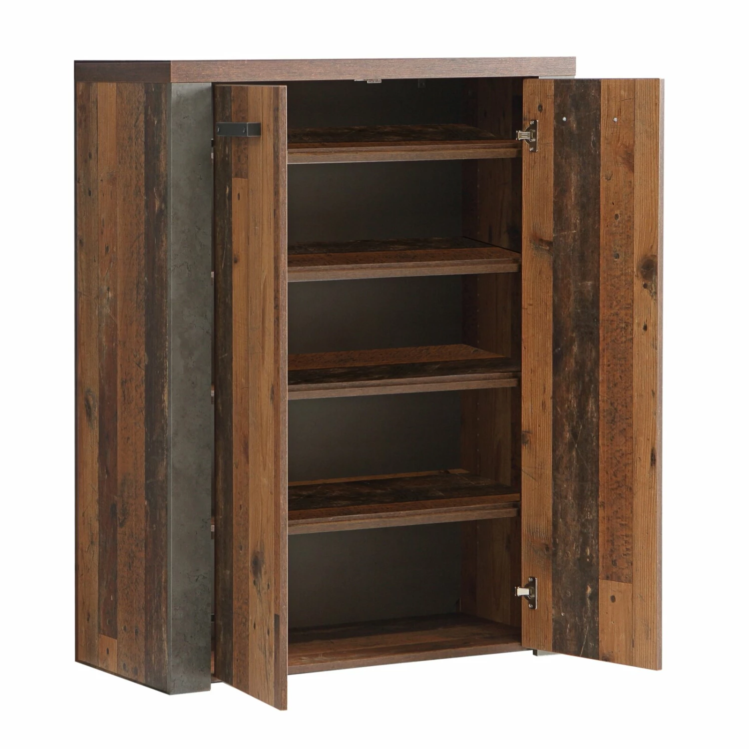 Schuhschrank - Old Wood Vintage-Betonoptik - 86 cm breit 4 Schuhschrank - Old Wood Vintage-Betonoptik - 86 cm breit – Bild 2