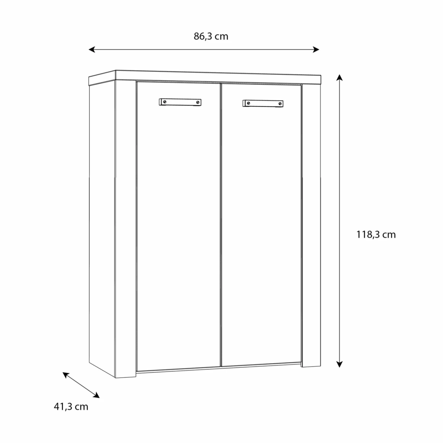 Schuhschrank - Old Wood Vintage-Betonoptik - 86 cm breit 5 Schuhschrank - Old Wood Vintage-Betonoptik - 86 cm breit – Bild 3