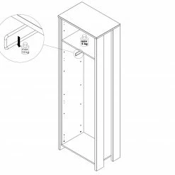 Garderobenschrank - Old Wood Vintage - Betonoptik -Flur & Diele Verkaufsgeschäft 1023020900 03 1600Wx1600H