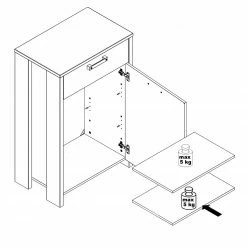 Schuhschrank - Old Wood Vintage - Betonoptik -Flur & Diele Verkaufsgeschäft 1023021000 03 1600Wx1600H
