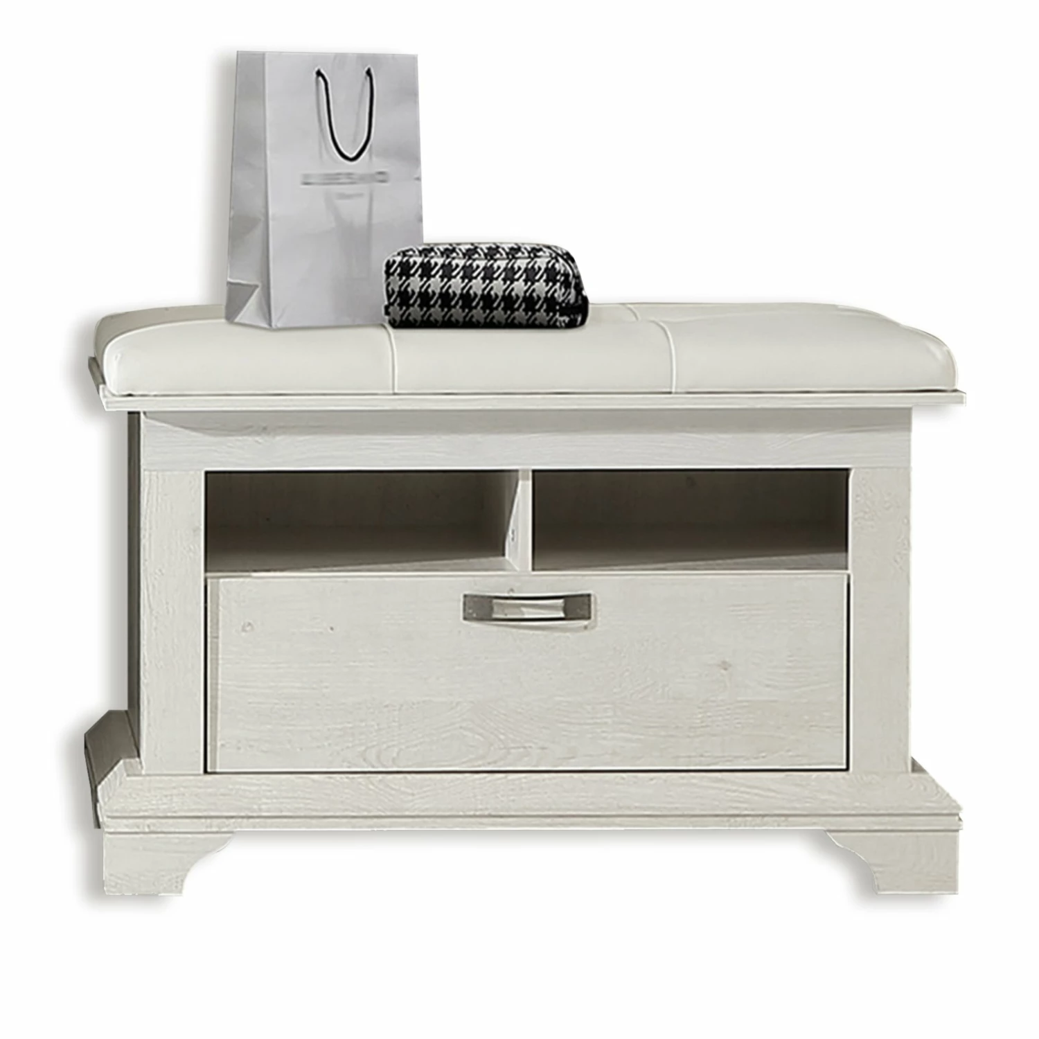 Schuhschrank - Pinie weiß - 99 cm breit 3 Schuhschrank - Pinie weiß - 99 cm breit