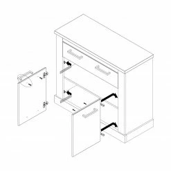 Kommode - Pinie weiß - Touchwood - 102 cm -Flur & Diele Verkaufsgeschäft 1023071400 03 1600Wx1600H