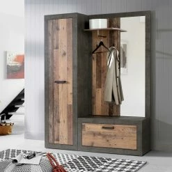 Garderobe - Old Wood Vintage - Beton-Optik - 93 cm -Flur & Diele Verkaufsgeschäft 1023081900 06 1600Wx1600H