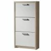 Schuhkipper - weiß - Sonoma Eiche - 3 Klappen 1 Schuhkipper - weiß - Sonoma Eiche - 3 Klappen -Flur & Diele Verkaufsgeschäft 1205008302 1600Wx1600H
