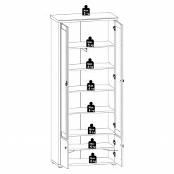 Garderobenschrank - Driftwood - 78 cm breit -Flur & Diele Verkaufsgeschäft 1226007000 03 1600Wx1600H