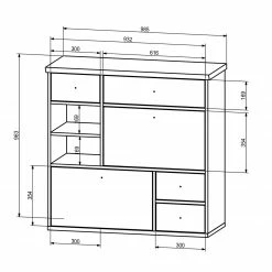 Schuhschrank - Driftwood - 99 cm breit -Flur & Diele Verkaufsgeschäft 1226007100 03 1600Wx1600H
