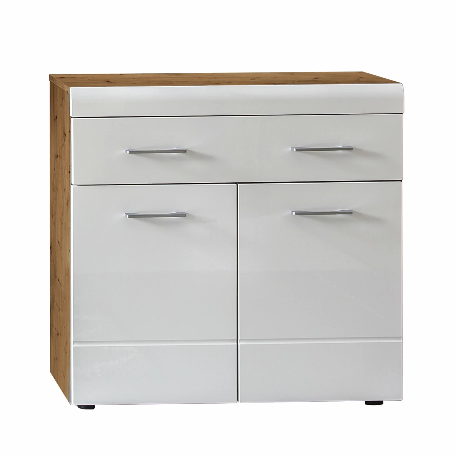 Garderobenkommode LIRO - weiß Hochglanz - Artisan Eiche 3 Garderobenkommode LIRO - weiß Hochglanz - Artisan Eiche