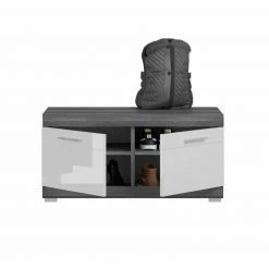 Garderobenbank SCOUT - Rauchsilber - weiß Hochglanz - 90 cm 8 Garderobenbank SCOUT - Rauchsilber - weiß Hochglanz - 90 cm -Flur & Diele Verkaufsgeschäft 1331002400 02 1600Wx1600H