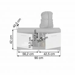 Garderobenbank SCOUT - Rauchsilber - weiß Hochglanz - 90 cm 9 Garderobenbank SCOUT - Rauchsilber - weiß Hochglanz - 90 cm -Flur & Diele Verkaufsgeschäft 1331002400 03 1600Wx1600H