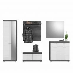 Garderobenkommode SCOUT - Rauchsilber - weiß Hochglanz - 90 cm -Flur & Diele Verkaufsgeschäft 1331002500 04 1600Wx1600H