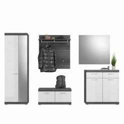Garderobenschrank SCOUT - Rauchsilber - weiß Hochglanz - 62 cm -Flur & Diele Verkaufsgeschäft 1331002600 05 1600Wx1600H