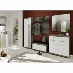 Garderobenschrank SCOUT - Rauchsilber - weiß Hochglanz - 62 cm -Flur & Diele Verkaufsgeschäft 1331002600 06 1600Wx1600H