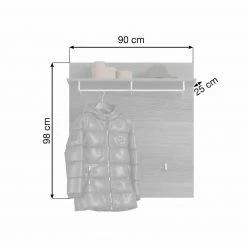 Garderobenpaneel SCOUT - Rauchsilber - mit Ablage 10 Garderobenpaneel SCOUT - Rauchsilber - mit Ablage -Flur & Diele Verkaufsgeschäft 1331002800 03 1600Wx1600H