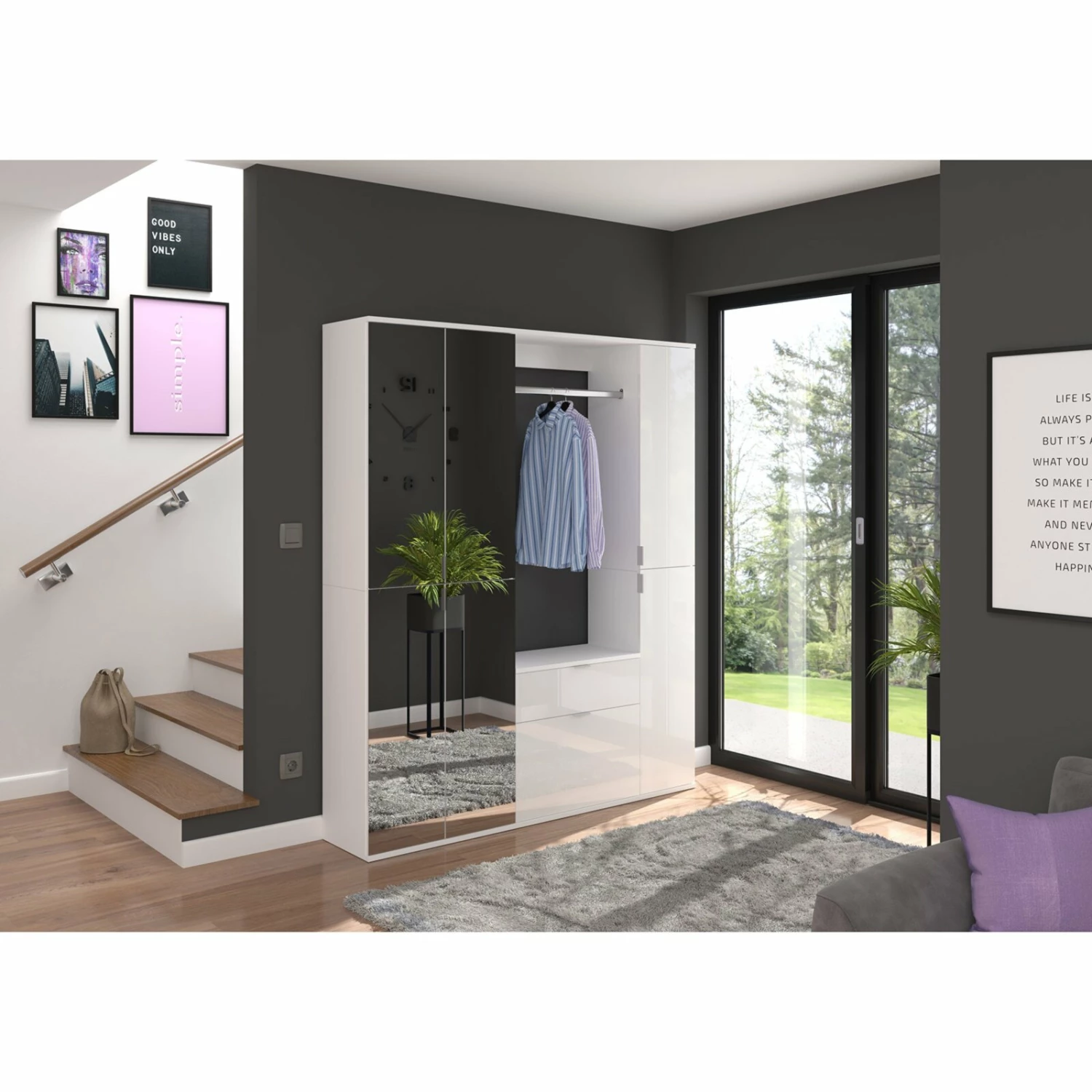 Garderobenschrank PROJEKT X - weiß - 30 cm breit 7 Garderobenschrank PROJEKT X - weiß - 30 cm breit – Bild 5