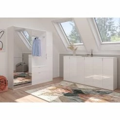 Garderobenschrank PROJEKT X - weiß - mit Spiegel - 61 cm breit -Flur & Diele Verkaufsgeschäft 1331004400 06 1600Wx1600H