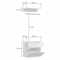 Zwischenelement PROJEKT X - weiß - 61 cm breit -Flur & Diele Verkaufsgeschäft 1331004500 07 1600Wx1600H