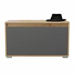 Garderobenbank TORINO - Eiche-grau - mit Klappe - 76 cm -Flur & Diele Verkaufsgeschäft 1331007000 02 1600Wx1600H