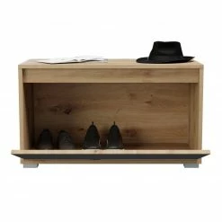 Garderobenbank TORINO - Eiche-grau - mit Klappe - 76 cm -Flur & Diele Verkaufsgeschäft 1331007000 03 1600Wx1600H